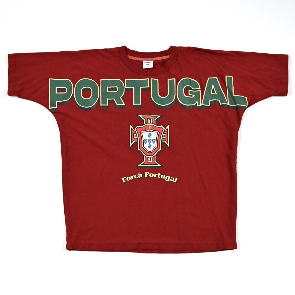 Inspired Tres Vintage Forca Portugal Graphic Print‎ T-Shirt Burgundy Size S/M